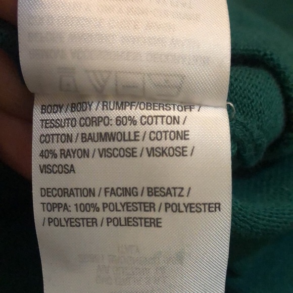 Belle By Kim Gravel Green crew neck Sweater w/detachable green bow Size Large - Picture 10 of 12